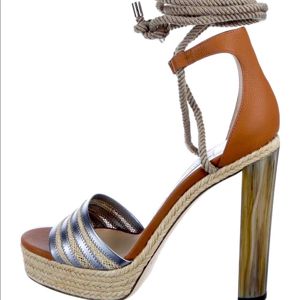 JIMMY CHOO Mayje 130 Platform Rope Sandals Size: 6 | IT 36